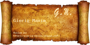 Gierig Maxim névjegykártya